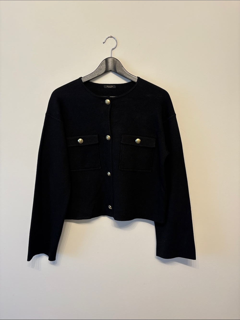 Massimo dutti black button sweater cardigan sz m medium preloved